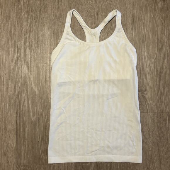 Lululemon Ebb To Street Tank Built In Bra Womens Sz 6 White Stretch Yoga Running - Picture 4 of 8